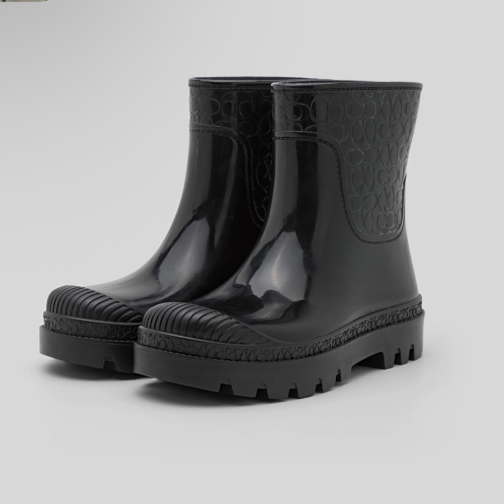 Coach Black Winter Rain Boots